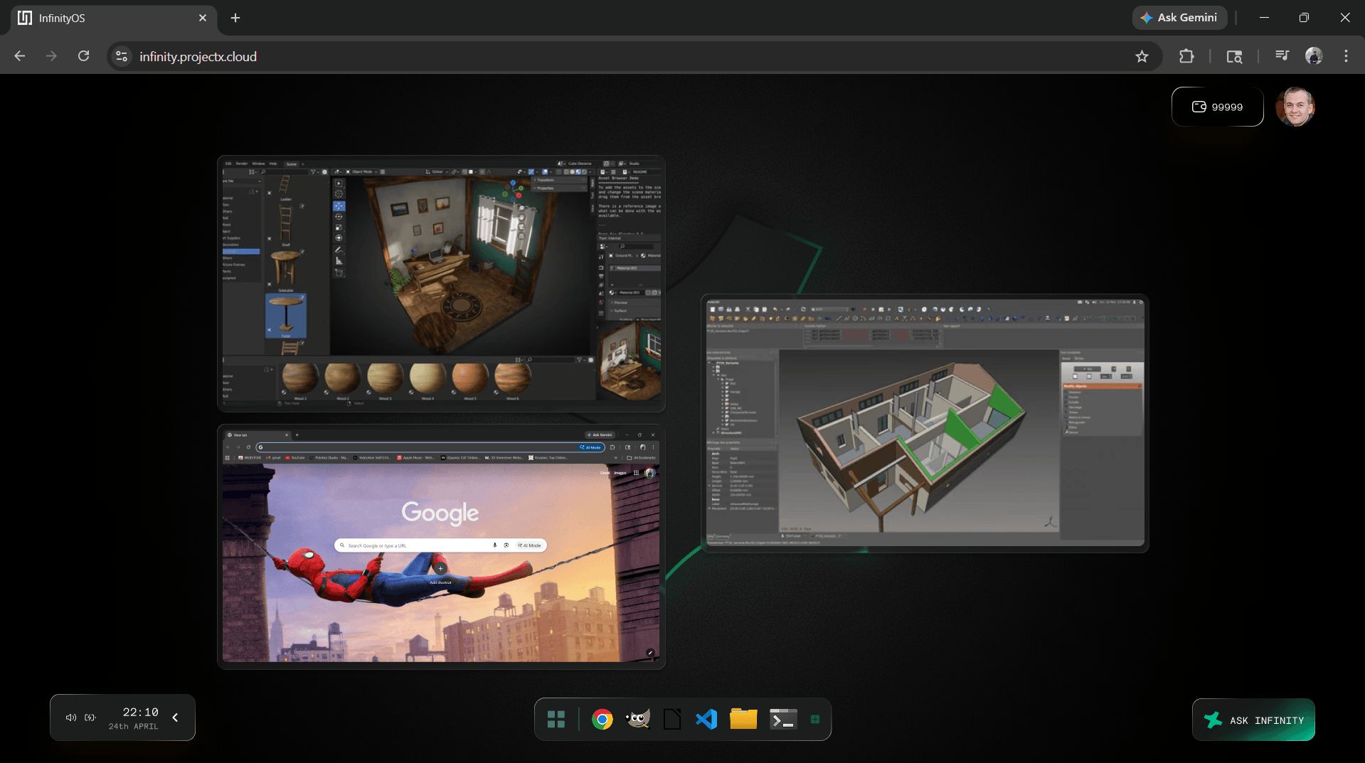 Infinity computer mockup