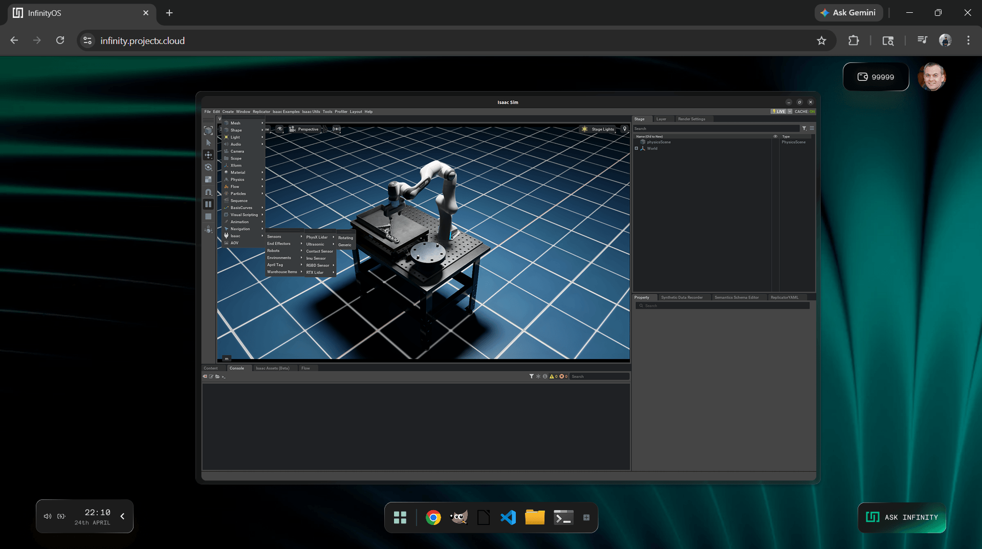 Robotics simulation